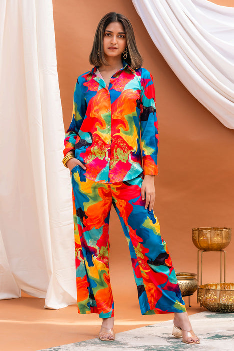 Abstract Multicolour Co-ord Set