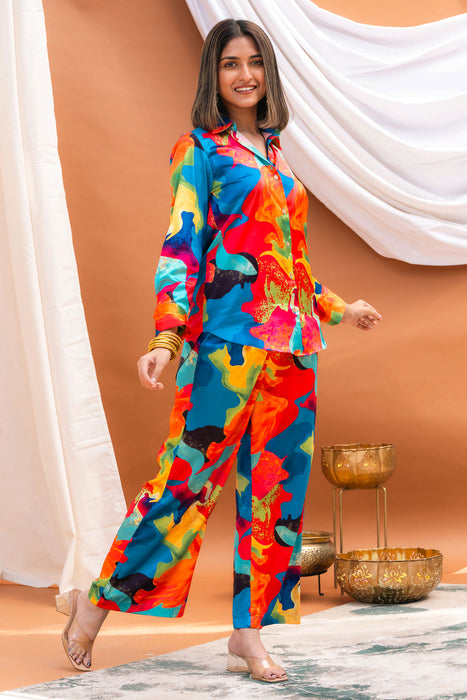 Abstract Multicolour Co-ord Set