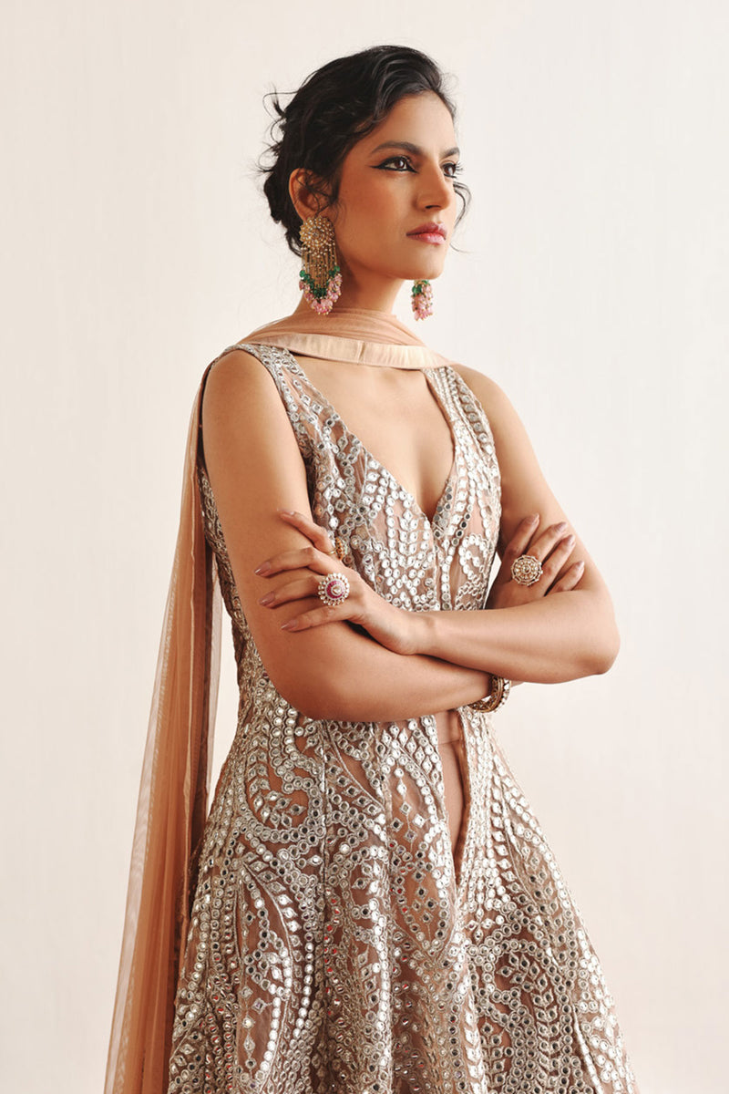 Long Asym Sleeveless Sherwani