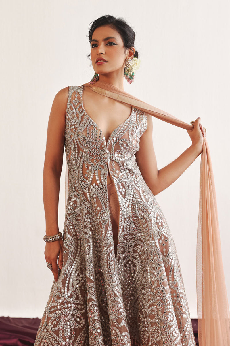 Long Asym Sleeveless Sherwani