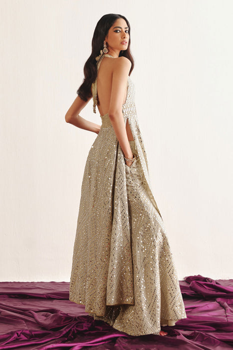 Long Halter Neck Jacket Dress