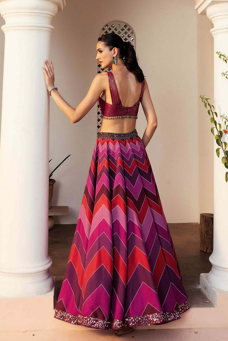 Leher Ruby Lehenga Set