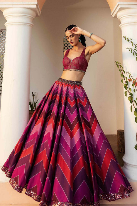 Leher Ruby Lehenga Set