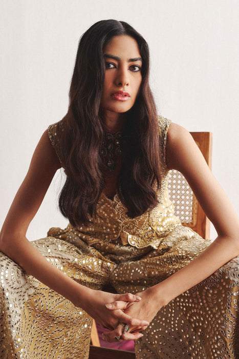 NET CAPE WITH APPLIQUEWORK