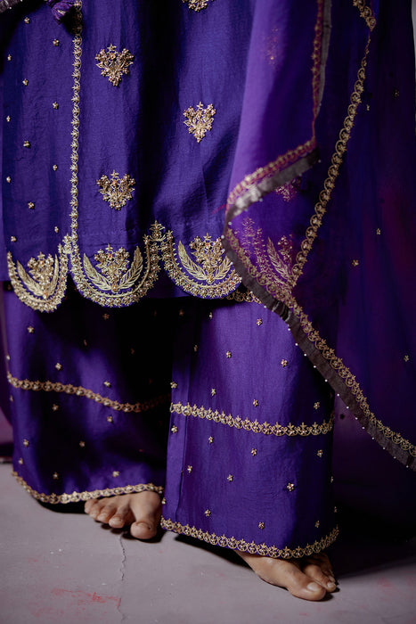 Purple Straight Kurta Set