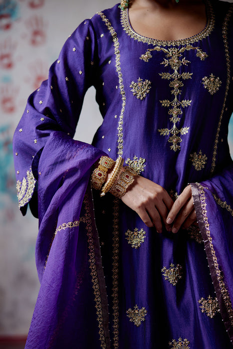 Purple Straight Kurta Set