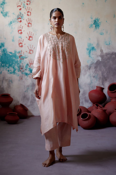 Soft Peach Kaftan Set