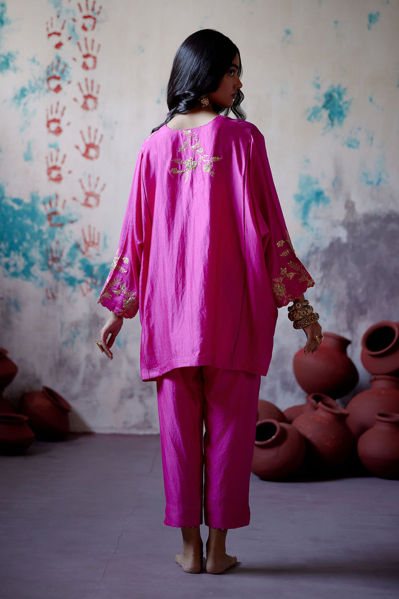 Fuchsia Pink Kaftan Style Co-Ord Set