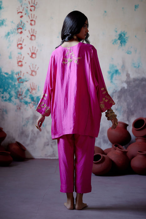 Fuchsia Pink Kaftan Style Co-Ord Set