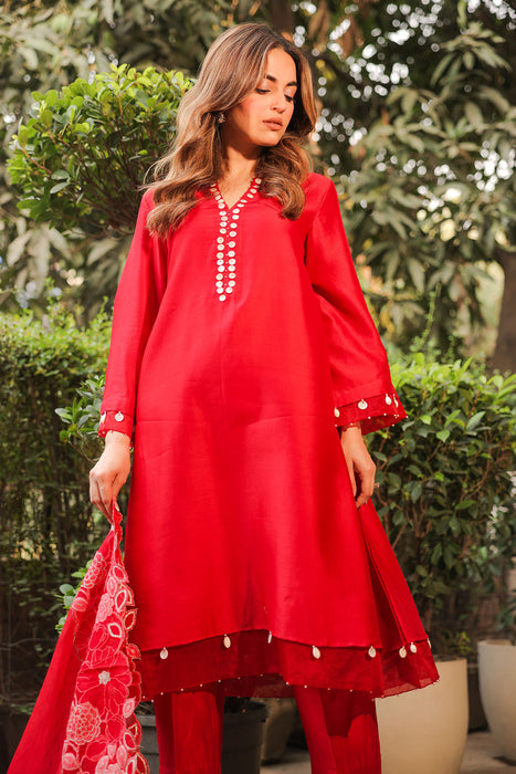 Crimson A-line Kurta Set