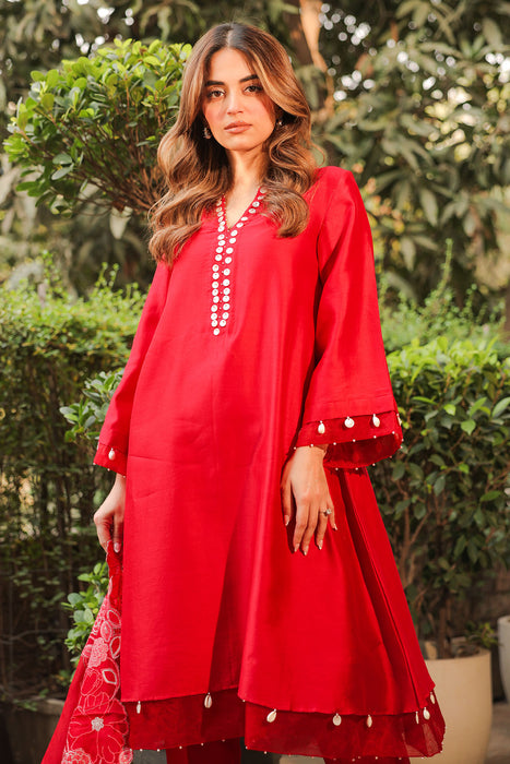 Crimson A-line Kurta Set