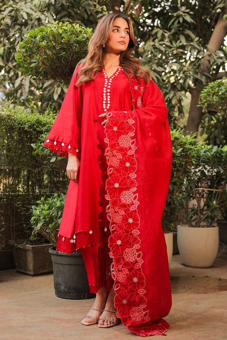 Crimson A-line Kurta Set