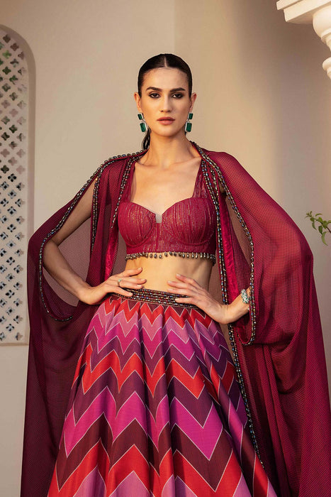 Leher Ruby Lehenga Set