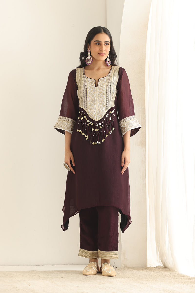 Meher crushed silk Suit Set