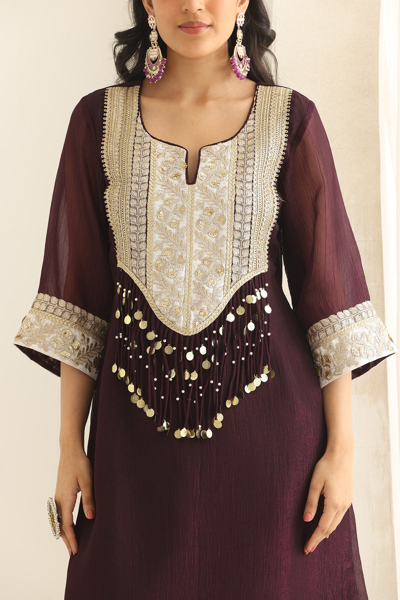 Meher crushed silk Suit Set