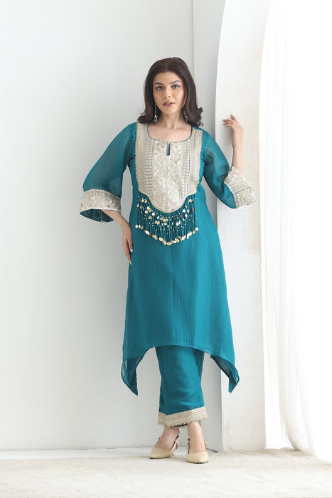 Reet crushed silk Suit Set