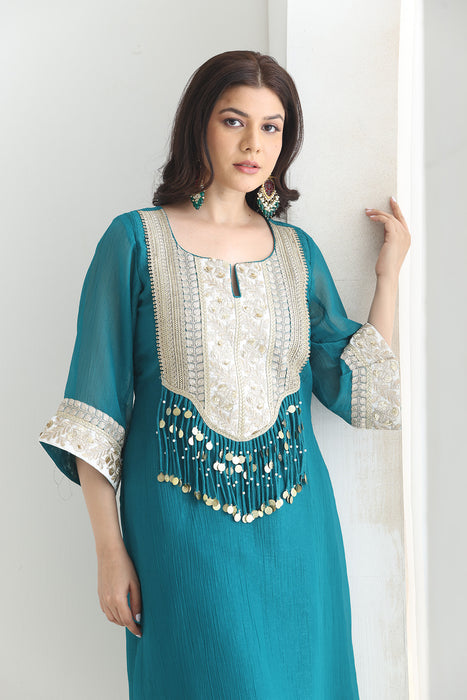 Reet crushed silk Suit Set