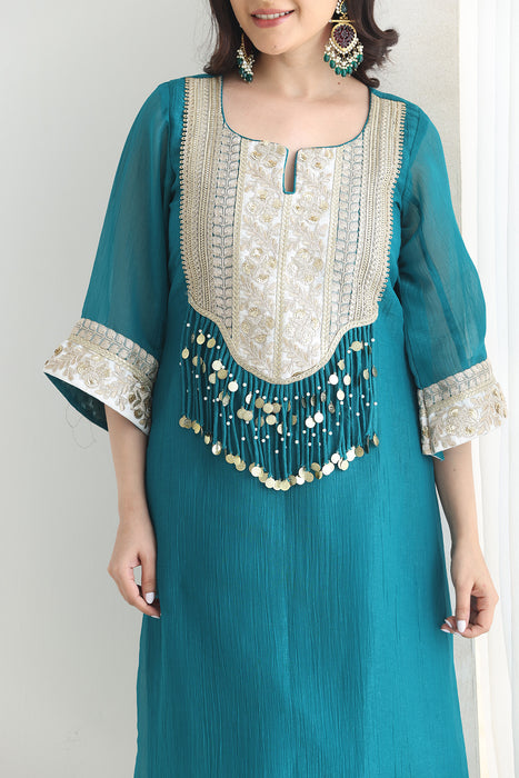 Reet crushed silk Suit Set