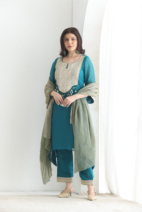 Reet crushed silk Suit Set