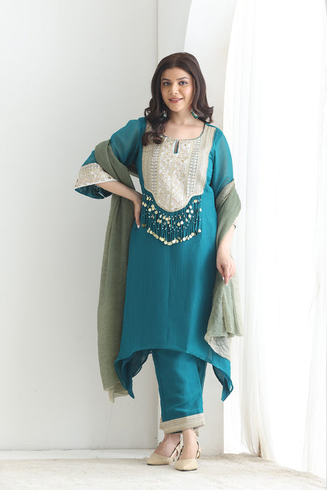 Reet crushed silk Suit Set