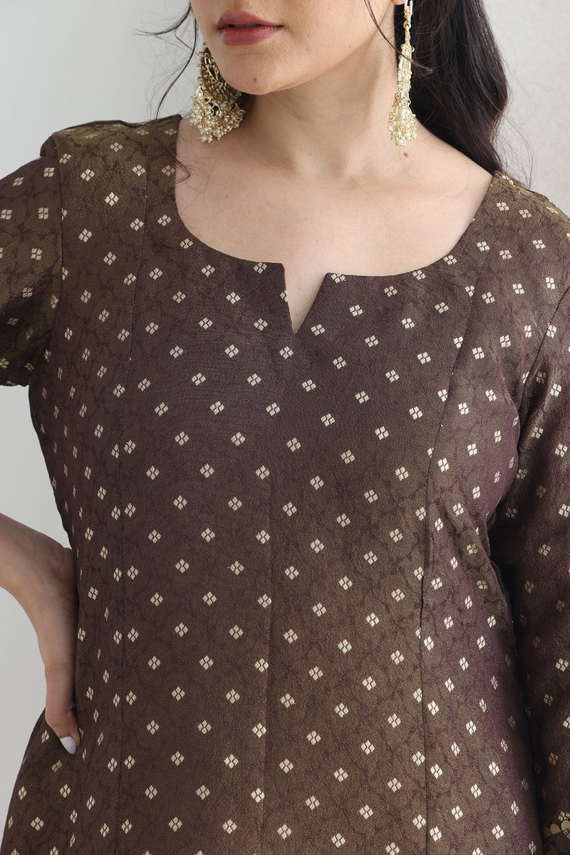 Saira Brown Banarsi Tissue set