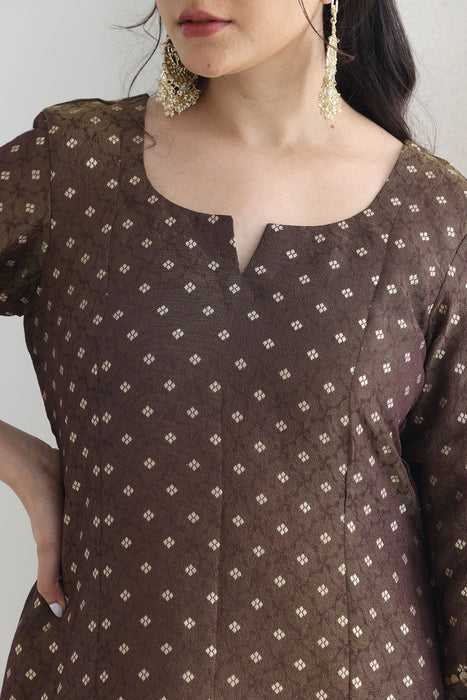 Saira Brown Banarsi Tissue set