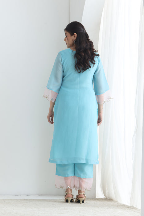 Preet Crushed Silk Emb suit