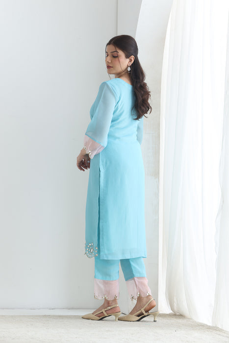 Preet Crushed Silk Emb suit