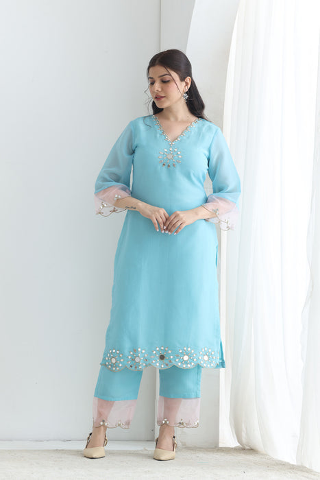 Preet Crushed Silk Emb suit