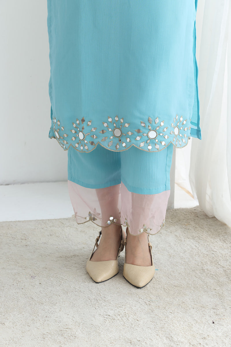 Preet Crushed Silk Emb suit