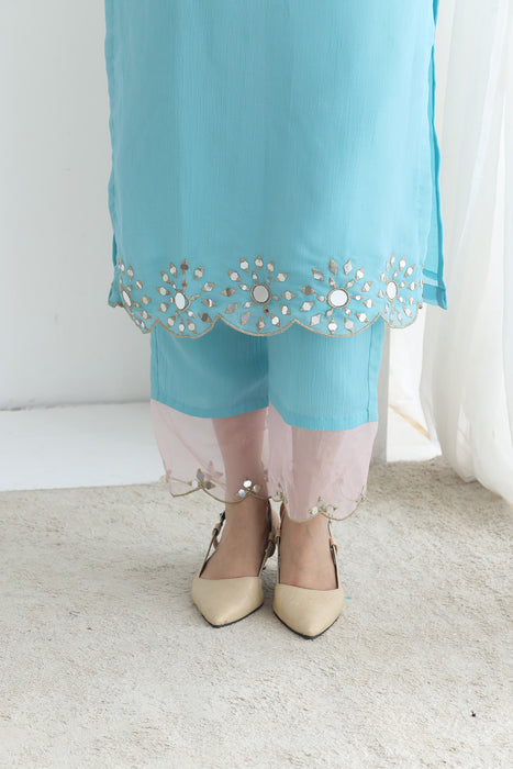 Preet Crushed Silk Emb suit