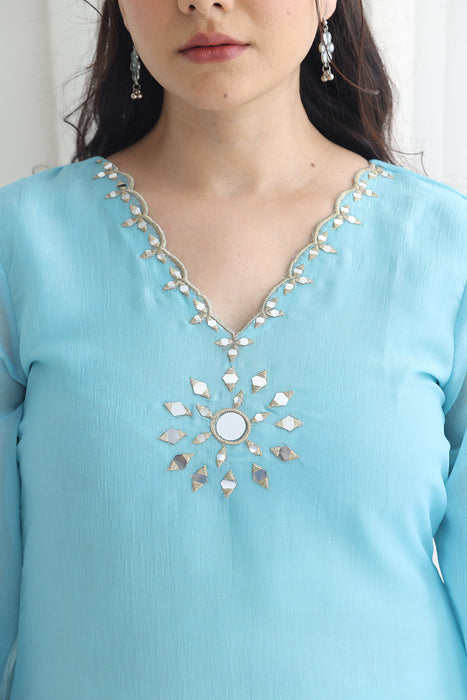 Preet Crushed Silk Emb suit