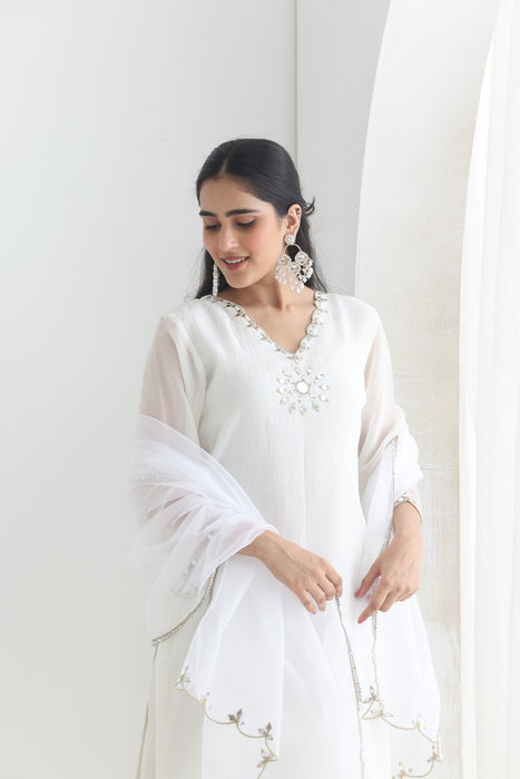 Anura Crushed silk Suit emb set