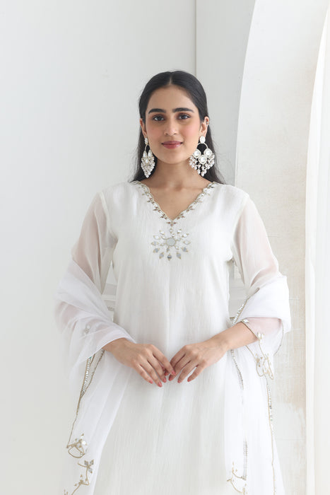 Anura Crushed silk Suit emb set