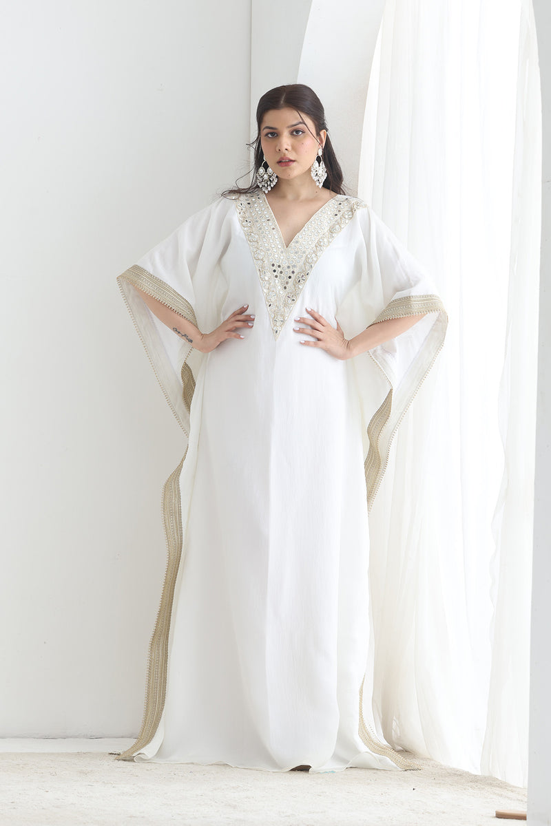 Saiba Crushed silk kaftaan