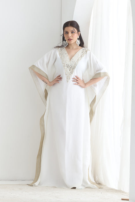 Saiba Crushed silk kaftaan