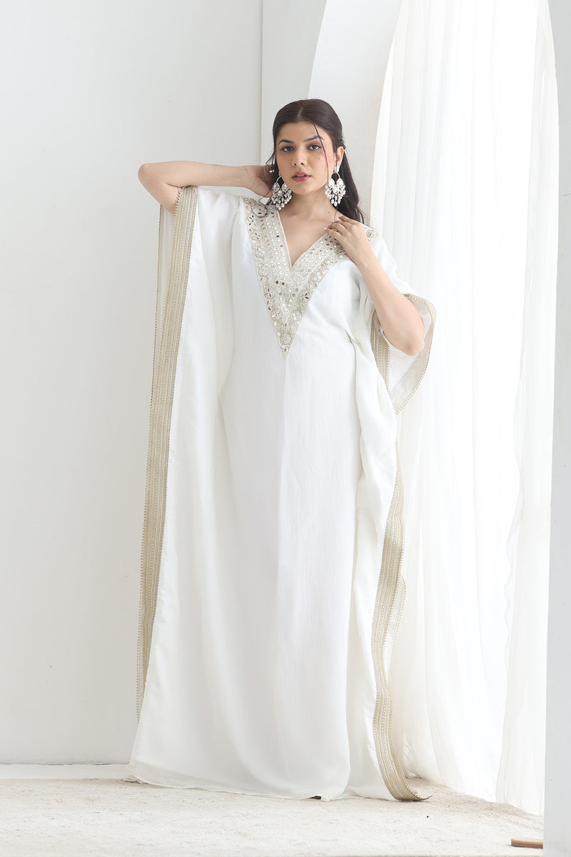Saiba Crushed silk kaftaan