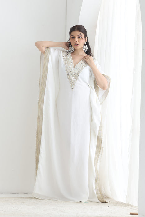 Saiba Crushed silk kaftaan