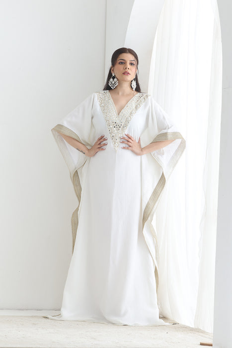 Saiba Crushed silk kaftaan