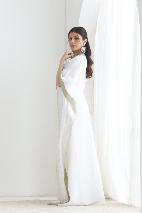 Saiba Crushed silk kaftaan