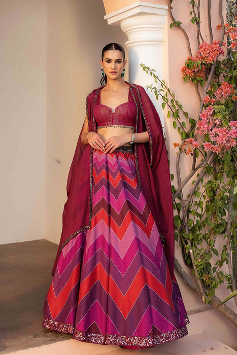 Leher Ruby Lehenga Set