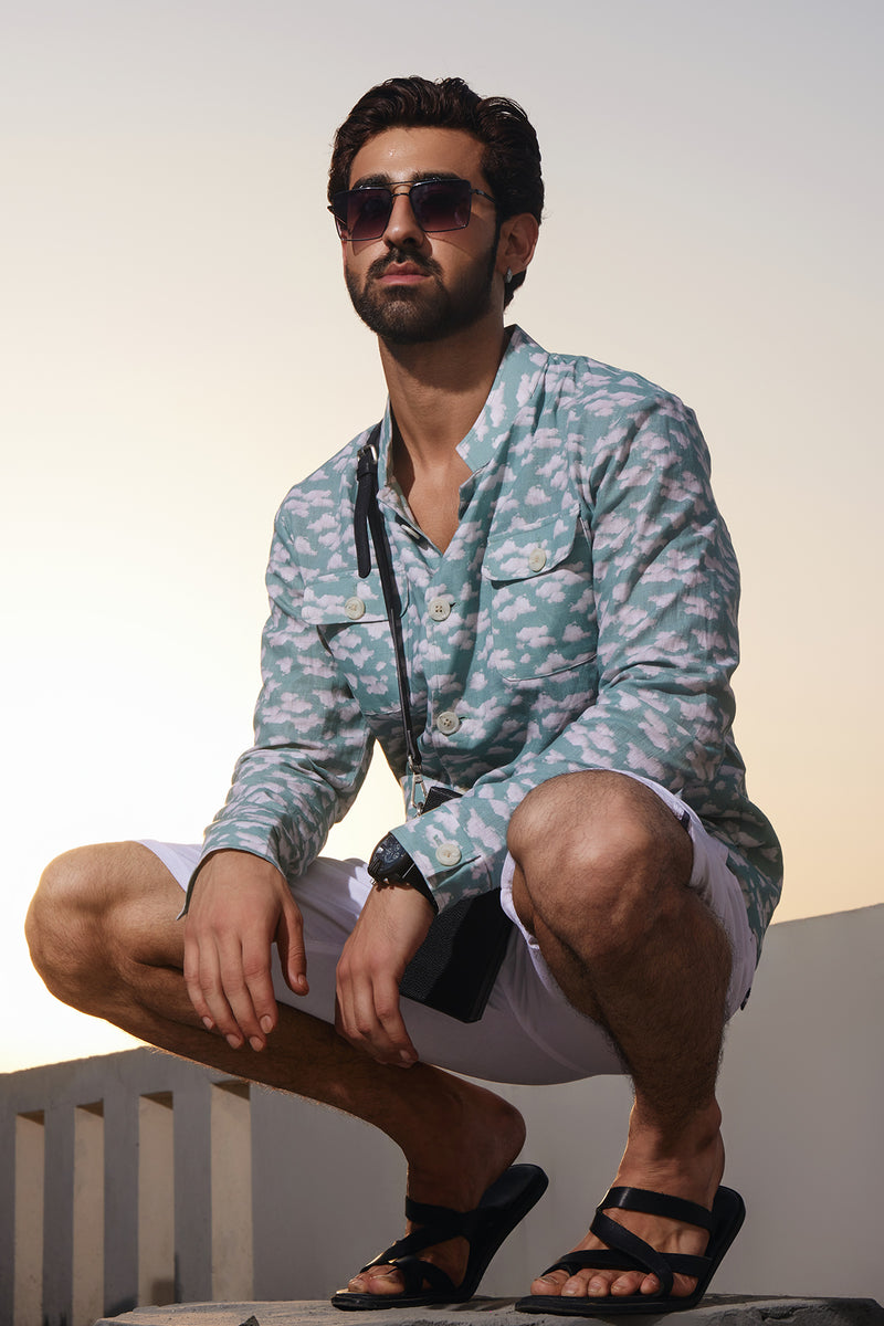 Cloud Print Shacket