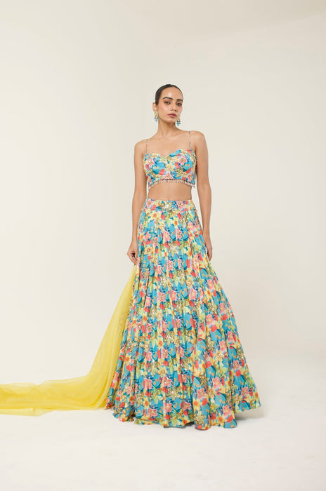 TROPICAL MUSE PRINTED LEHENGA SET
