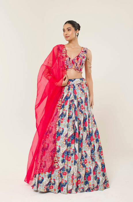DEWDROP PRINTED LEHENGA SET