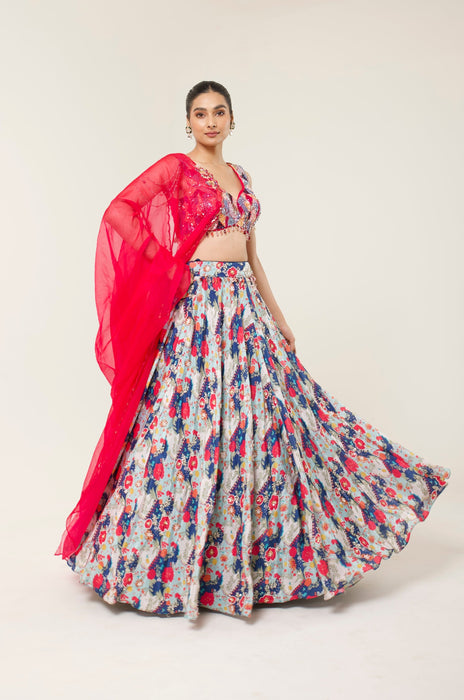 DEWDROP PRINTED LEHENGA SET
