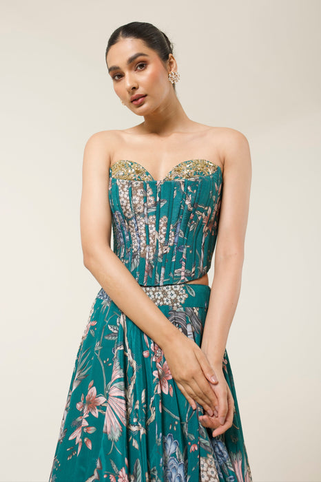 WILDFLOWER CORSET LEHENGA SET