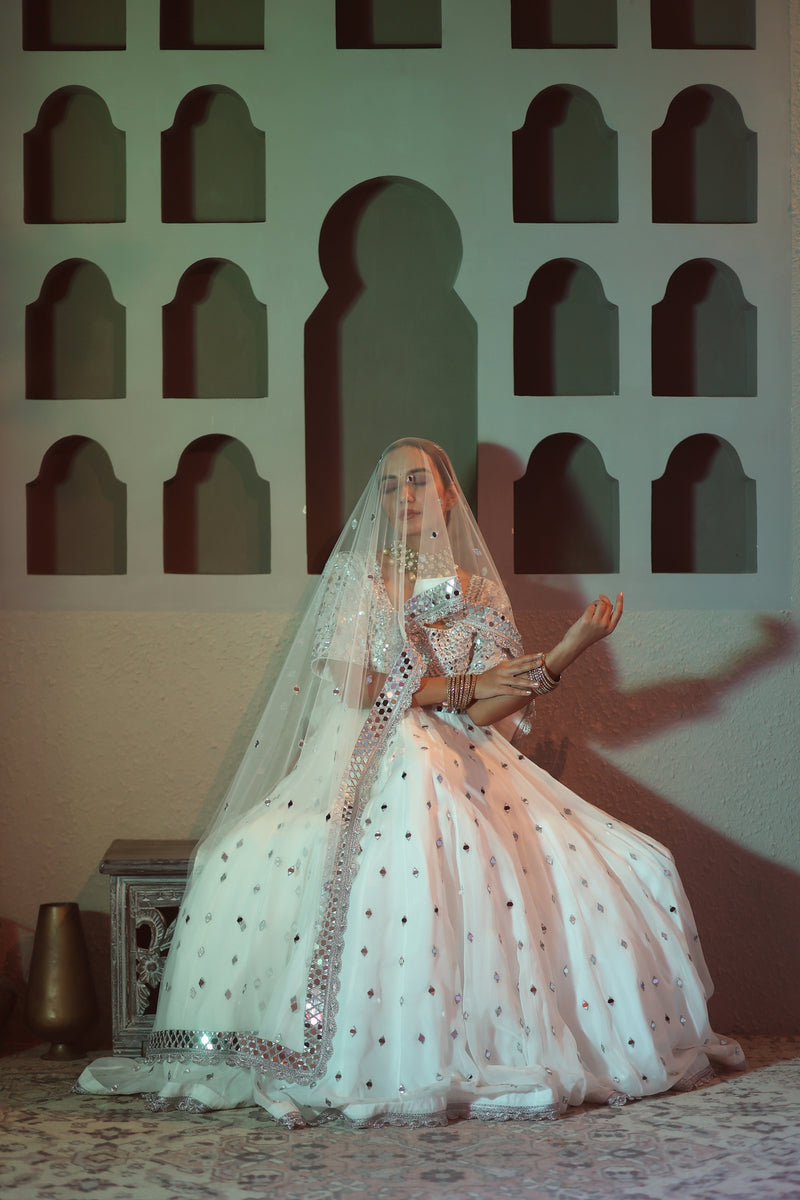 Nazakat White Anarkali