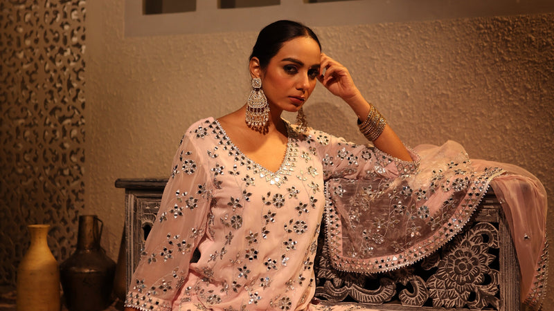 Nazakat Pink Gharara Set