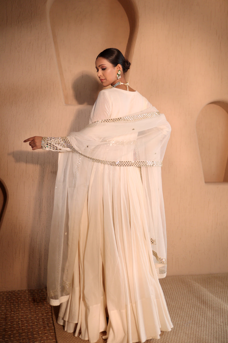 Nazakat Off White Anarkali