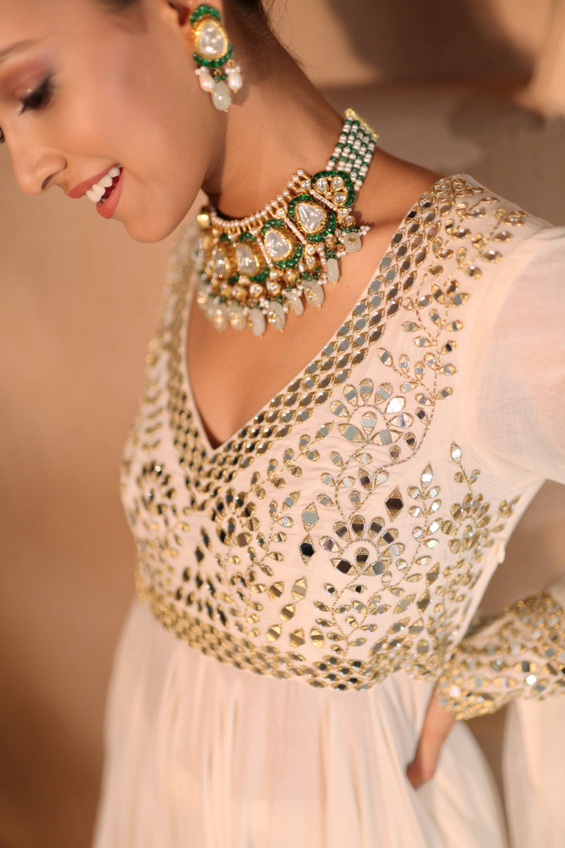 Nazakat Off White Anarkali